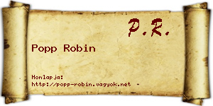 Popp Robin névjegykártya